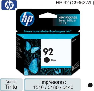 Cart HP 092 C9362WL Negro P/1510-3180-5440