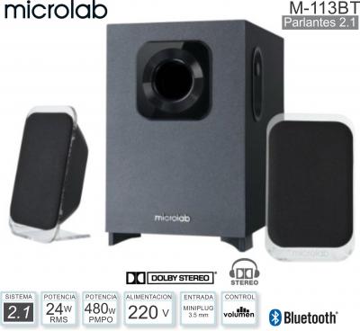 Parlantes 2.1 MICROLAB M-113BT (24W/BT)