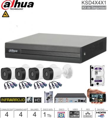 Kit Seguridad DAHUA 4Can 4Cam 1Tb