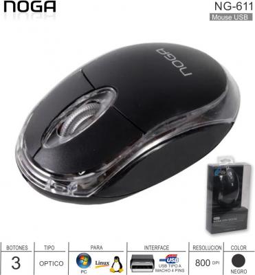 Mouse USB NOGA NG-611U Negro