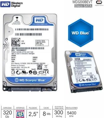 Disco 2.5 SATA 0320 Gb WD WD3200BEVT