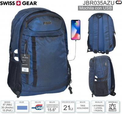 Mochila SWISS GEAR JBR035AZU Azul USB