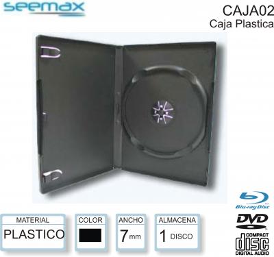 Caja CD-DVD-BD SEEMAX 07 MM PLASTICO X 1