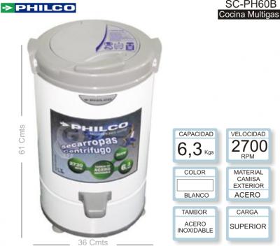 Secarropas 6.3 KGS PHILCO SC-PH60B BLANCO