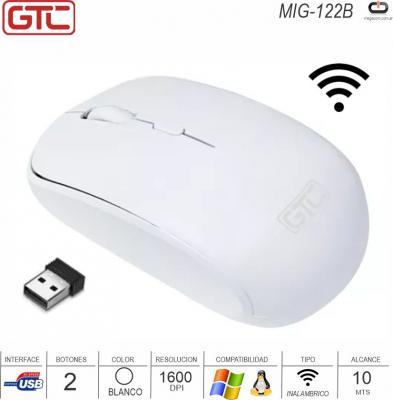 Mouse Inalambrico GTC MIG-122B Blanco