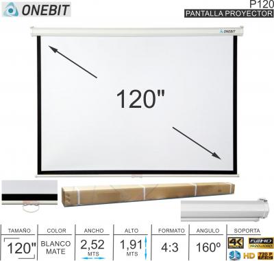 Pantalla Proyector Plegable 120P ONEBIT P120