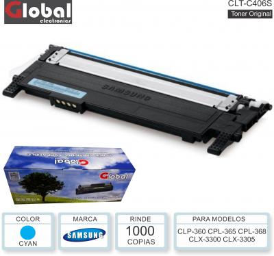 Toner Alt SAMSUNG CLT-C406S Cia GLOBAL