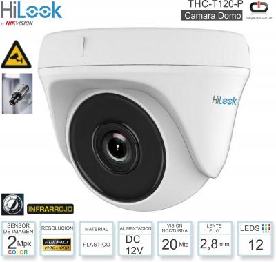 Cam Domo 2Mp Pla HILOOK by HIKVISION THC-T120-P