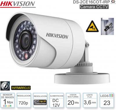 Cam Bullet 1Mp Pla HIKVISION DS-2CE16COT-IRPF