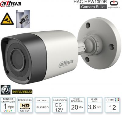 Cam Bullet 1Mp Pla DAHUA HAC-HFW1000R