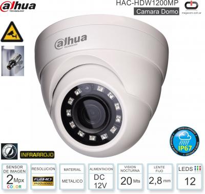 Cam Domo 2Mp Met DAHUA HAC-HDW1200MP