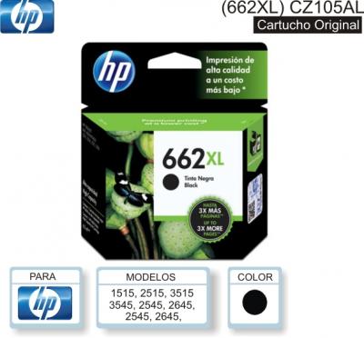 Cart HP 662XL CZ105AL Negro 8 Ml