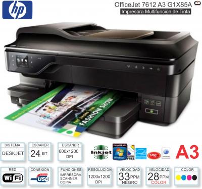 Imp Tinta MF Color HP OfficeJet 7612 A3 G1X85