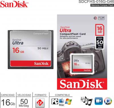 Mem Compact Flash 16 Gb SANDISK SDCFHS-016G-G46