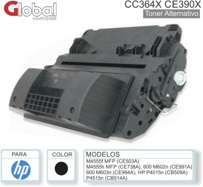 Toner Alt HP CC364X CE390X Neg GLOBAL