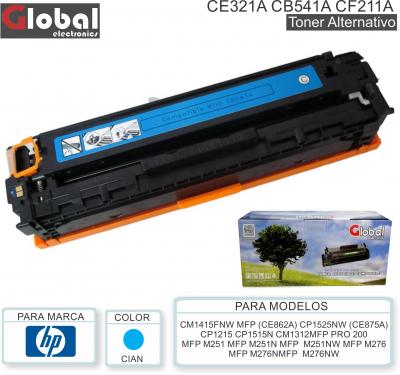 Toner Alt HP CE321A CB541A CF211A Cia GLOBAL