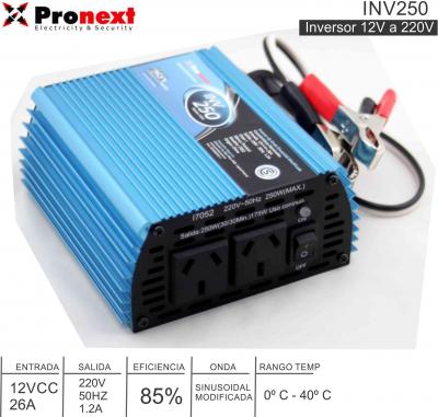 Adaptador 12V a 220V 250W PRONEXT INV250