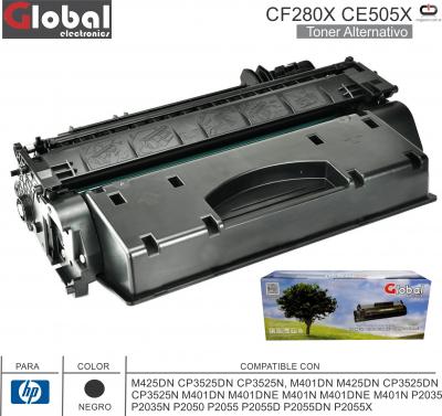 Toner Alt HP CF280X CE505X Neg GLOBAL