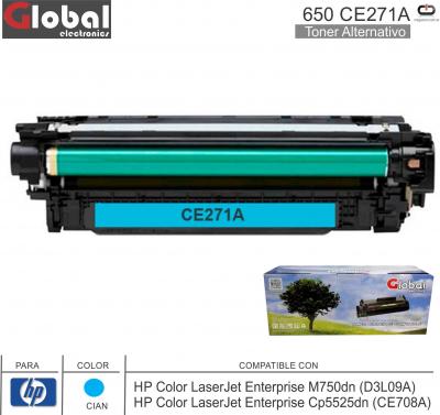 Toner Alt HP 650 CE271A Cia GLOBAL 