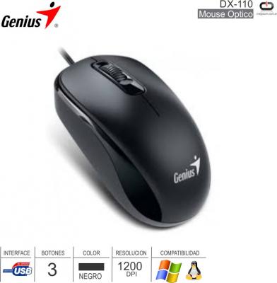 Mouse USB GENIUS DX-110 Negro