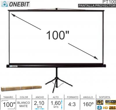 Pantalla Proyector Tripode 100P ONEBIT PT100