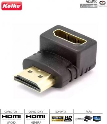 Adaptador HDMI H - HDMI M 90º KOLKE HDMI90