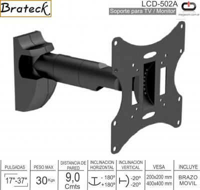 Soporte TV Movil BRATECK LCD-502A 17/37 30K