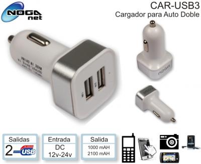 Cargador USB-012V NOGA 2USB-12V 1000 MA