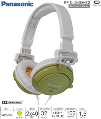 Auricular PANASONIC RP-DJS400AEG Verde On Ear