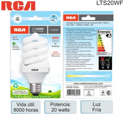 Lampara RCA LUZ FRIA 20W LTS20WF