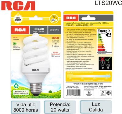 Lampara RCA LUZ CALIDA 20W LTS20WC