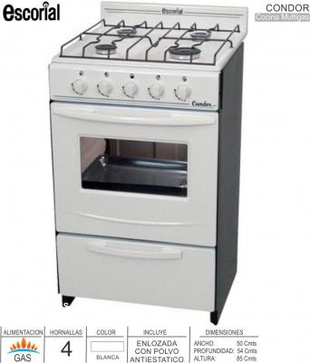 Cocina GN 50Cm ESCORIAL Condor Blanca