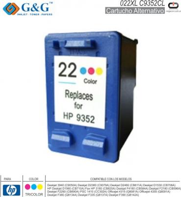 Cart Alt HP 022XL C9352CL Col GG