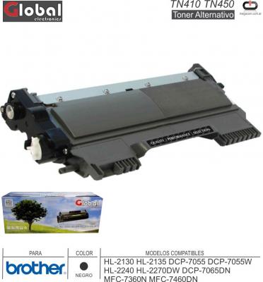 Toner Alt BROTHER TN410 TN450 Neg GLOBAL