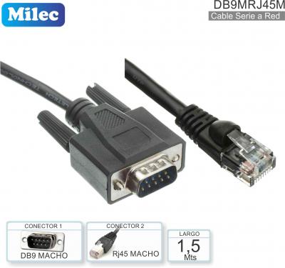 Cable Serie DB9 M - RJ45 M MILEC DB9MRJ45M RS232