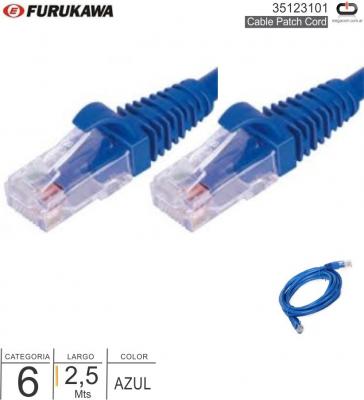 Cable Patch Cord Cat6 02.5 Mts FURUKAWA AZUL