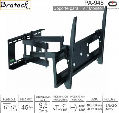 Soporte TV Movil BRATECK PA-948 17/47 75K