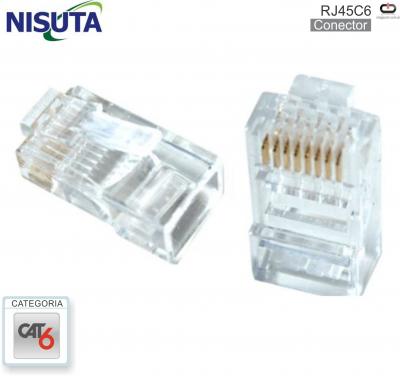 Conector RJ45 M Cat 6 NISUTA RJ45C6