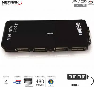 Hub USB 2.0 04P NETMAK NM-AC05