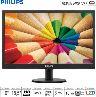 Monitor LED 19 HD PHILIPS 193V5LSB2-55