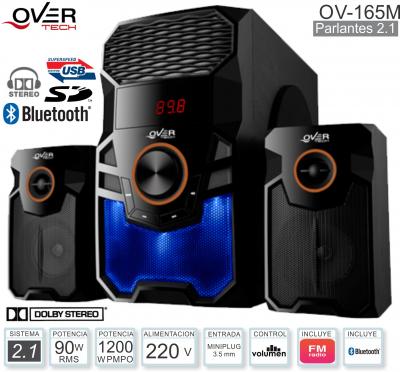 Parlantes 2.1 OVERTECH OV-165M (90W/FM/BT/SD/USB)