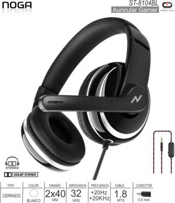 Auricular Gamer ON C/Mic NOGA ST-8104BL