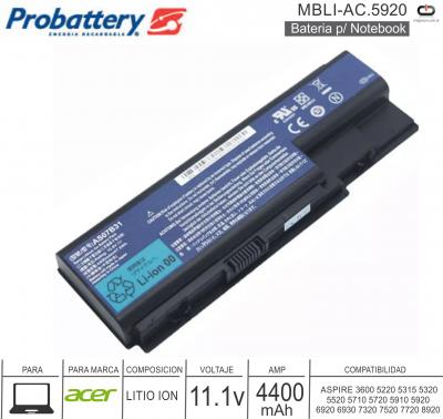 Bateria Ntk PROBATTERY MBLI-AC.5920 ACER 