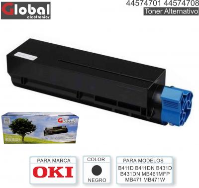 Toner Alt OKI 44574701 44574708 Neg GLOBAL