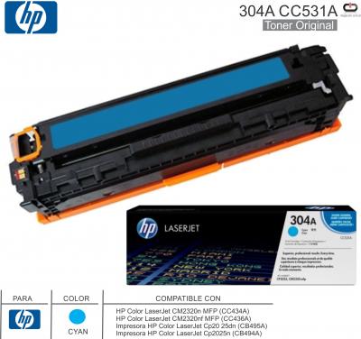 Toner HP 304A CC531A Cyan