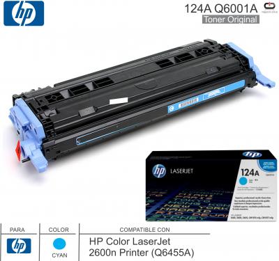 Toner HP 124A Q6001A Cyan