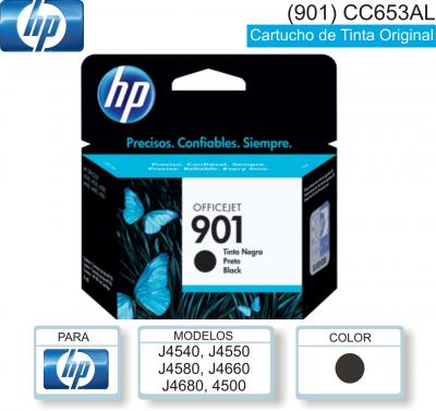 Cart HP 901 CC653AL Neg p/J4540, J4550 J4580