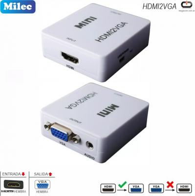 Adaptador HDMI H - -VGA H MILEC HDMI2VGA