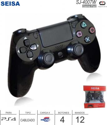 Game Pad Cableado SEISA SJ-4007W PS4