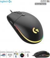 Mouse Gamer USB LOGITECH G203 Lightsync Black